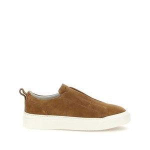 Kiton Cognac Brown Suede Slip-On Loafers With Logo-Debossed Tongue - NWT